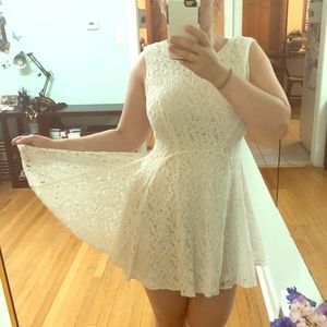 White floral lace dress
